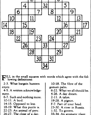 First Crossword Puzzle